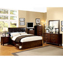 Enrico Full Queen Bed Brown, Black, & Cherry - 5th Ave Furniture