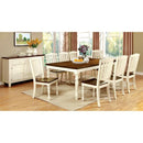 HARRISBURG Vintage White/Dark Oak Dining Table w/ 18" Butterfly Leaf - 5th Ave Furniture