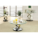 NOVA Satin Plated/Black Coffee Table - 5th Ave Furniture