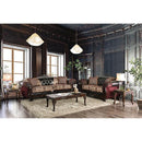 Quirino Burgundy/Dark Brown Sofa - 5th Ave Furniture