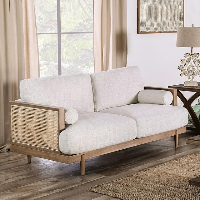 ALESUND Loveseat, Beige/Light Oak image