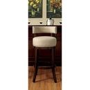 LYNSEY Dark Oak/Beige 24" Bar Stool - 5th Ave Furniture