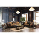 Quirino Tan/Dark Brown Love Seat - 5th Ave Furniture