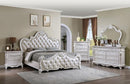 Ventresca E.King & Queen Bed White & Chrome - 5th Ave Furniture