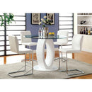 LODIA II White Round Counter Ht. Table - 5th Ave Furniture