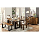 MADDISON Tobacco Oak/Black Bench - 5th Ave Furniture
