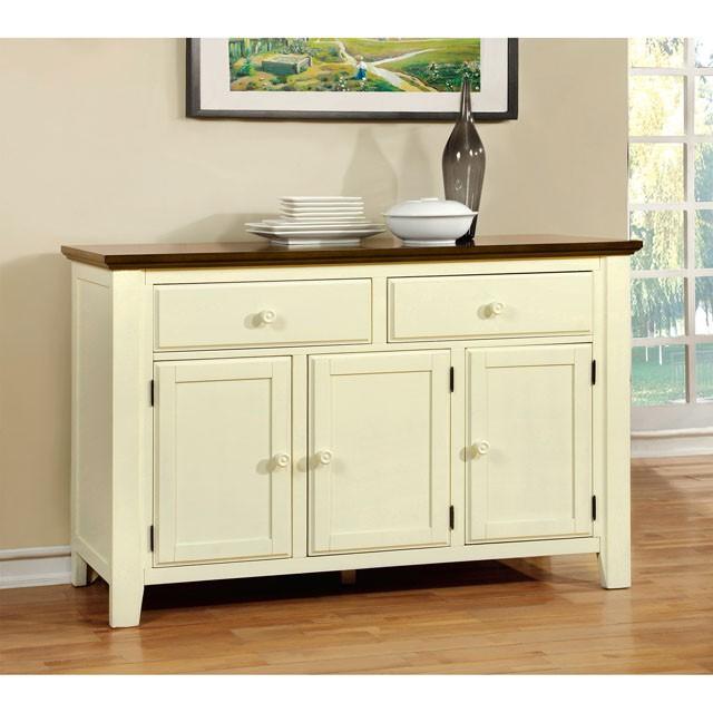 HARRISBURG Vintage White/Dark Oak Server