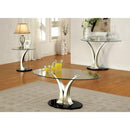 VALO Satin Plated/Black End Table - 5th Ave Furniture