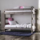 Arlette Twin/Twin Bunk Bed Brown, Black, Gray, & White