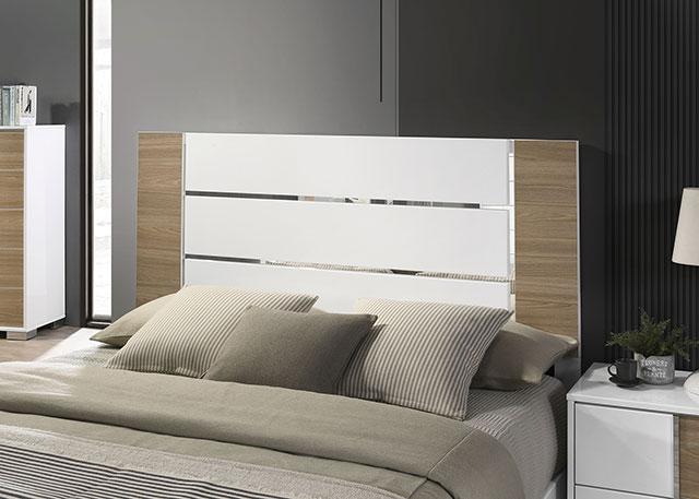 ERLANGEN E.King Bed, White/Natural