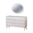 LENNART II White Oval Mirror - 5th Ave Furniture