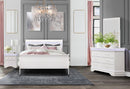CHARLIE WHITE QUEEN BED WITH LED, DRESSER, MIRROR AND NIGTHSTAND - 5th Ave Furniture
