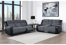 U5914 GREY/BLACK RECLINING SOFA/CONSOLE RECLINING LOVESEAT