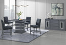 MONACO DARK GREY BAR TABLE AND 6 MONACO DARK GREY BAR STOOLS - 5th Ave Furniture