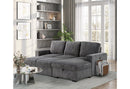 U2660 GREY L SOFA BED SECTIONAL WITH PULLOUT - 5th Ave Furniture