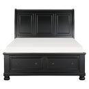 Laurelin Queen Sleigh Platform Storage Bed in Black 1714BK-1