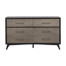 Raku 6 Drawer Dresser in Gray 1711-5
