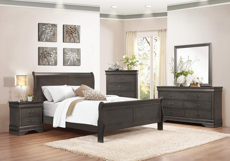 Homelegance Mayville Queen Sleigh Bed in Gray