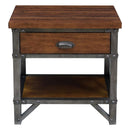 Holverson Nightstand in Rustic Brown & Gunmetal 1715-4