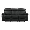 Pendu Double Reclining Sofa in Black 8326BLK-3