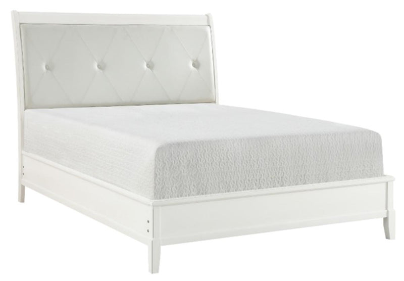 Cotterill Queen Upholstered Sleigh Bed in Antique White 1730WW-1*