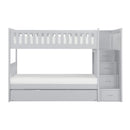 Orion Bunk Bed w/ Reversible Step Storage and Twin Trundle in Gray B2063SB-1*R