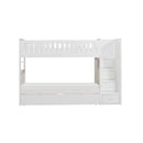 Galen Bunk Bed w/ Reversible Step Storage and Storage Boxes in White B2053SBW-1*T