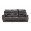 Lance Power Double Reclining Sofa with Power Headrests in Brown
