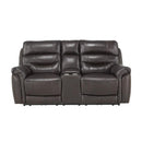 Lance Power Double Reclining Loveseat with Power Headrests in Brown