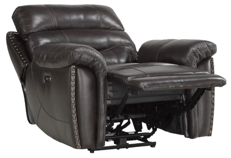 Homelegance Furniture Lance Power Reclining Chair with Power Headrest and USB Port in Brown