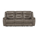 Danio Power Double Reclining Sofa with Power Headrests in Brownish Gray 9528BRG-3PWH