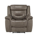 Danio Power Double Reclining Chair with Power Headrests in Brownish Gray 9528BRG-1PWH