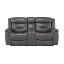 Danio Power Double Reclining Loveseat with Power Headrests in Dark Gray 9528DGY-2PWH