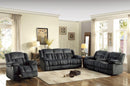 Laurelton Double Glider Reclining Loveseat w/ Center Console in Charcoal 9636CC-2