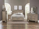 Bethel Queen Sleigh Platform Bed with Footboard Storage in Gray 2259GY-1*