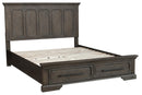 Taulon Queen Platform Bed with Footboard Storage in Dark Oak 5438-1*