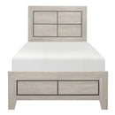 Quinby Twin Panel Bed in Light Brown 1525T-1