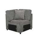 Logansport Corner Seat with 1 Pillow in Gray 9401GRY-CR