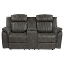 Centeroak Double Reclining Loveseat in Gray 9479BRG-2