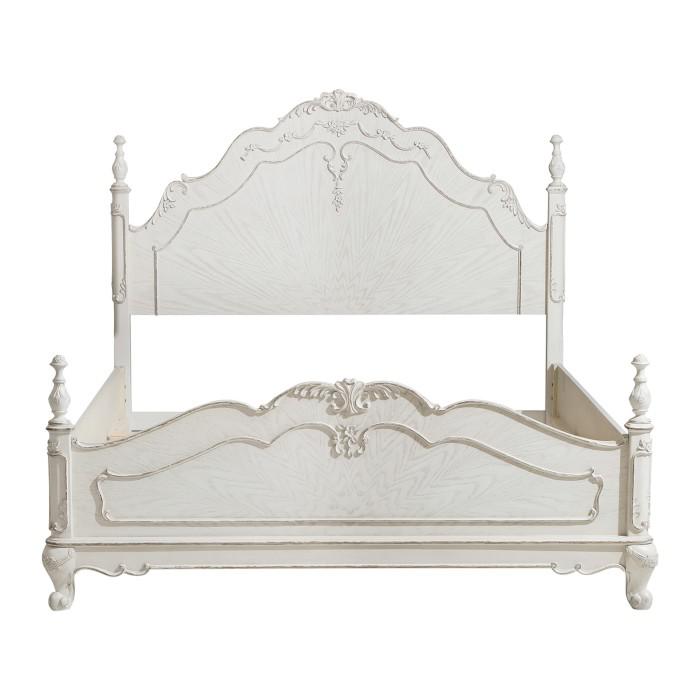 Homelegance Cinderella Queen Poster Bed in Antique White image