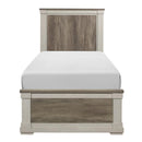 Arcadia Twin Panel Bed in White & Weathered Gray 1677T-1*