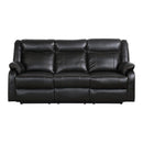 Jude Double Glider Recliner Sofa in Black 8201BLK-3