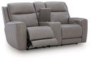 5Z-Comfort Power Reclining Loveseat with Console - 5th Ave Furniture