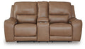 DeepWakes Power Reclining Loveseat with Console - 5th Ave Furniture