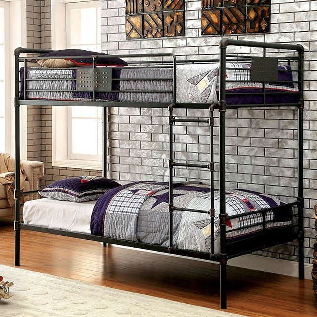 OLGA Antique Black Metal Twin/Twin Bunk Bed image