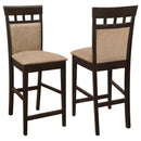 Gabriel Upholstered Counter Height Stools Cappuccino and Beige (Set of 2) - 5th Ave Furniture