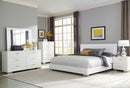 Felicity 5-piece Eastern King Bedroom Set with LED Headboard Glossy White - 5th Ave Furniture