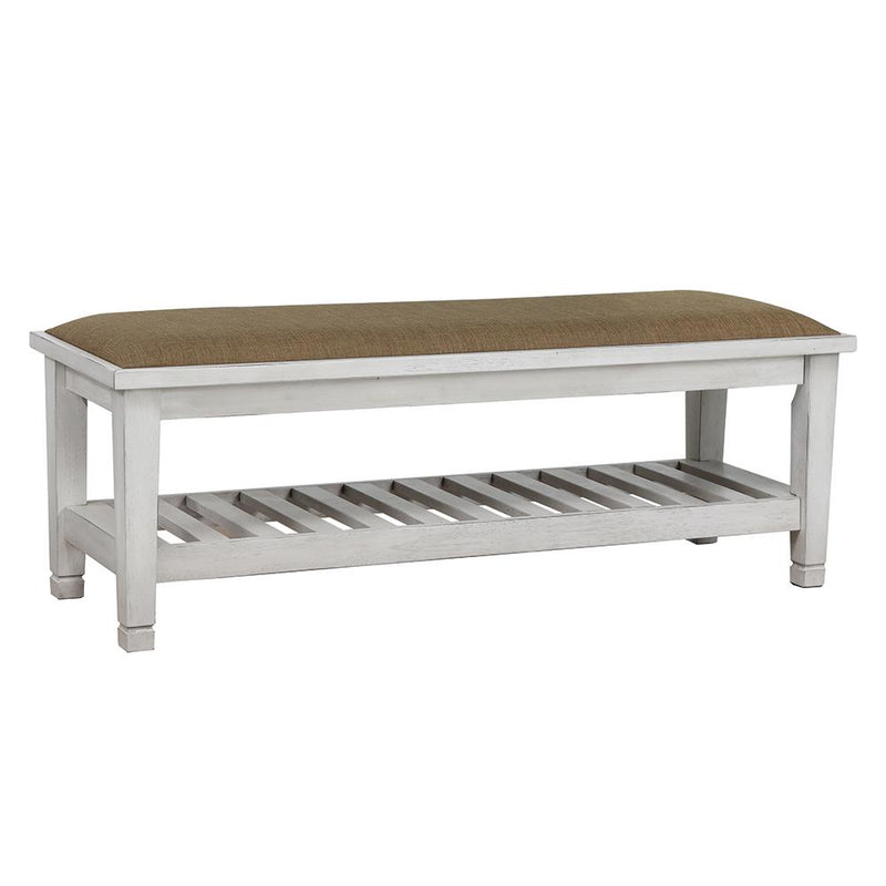 Franco Bench Brown and Antique White - 5th Ave Furniture