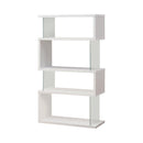 Emelle 4-tier Bookcase White and Clear - 5th Ave Furniture