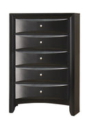 Briana Rectangular 5-drawer Chest Black - 5th Ave Furniture